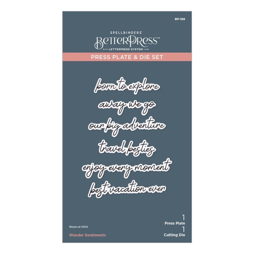 Spellbinders Storytelling by Spellbinders Wander Sentiments Press Plate & Die Set (BP-189) Spellbinders Storytelling by Spellbinders Wander Sentiments Press Plate & Die Set (BP-189)