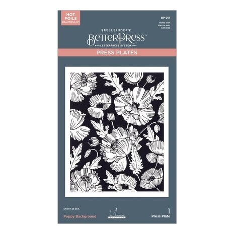 Spellbinders Yana's Poppies Poppy Background Press Plate (BP-217) Spellbinders Yana's Poppies Poppy Background Press Plate (BP-217)