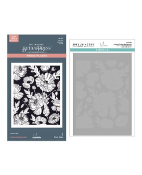 Spellbinders Yana's Poppies Poppy Background Press Plate & Stencil Bundle (BD-0885) Spellbinders Yana's Poppies Poppy Background Press Plate & Stencil Bundle (BD-0885)
