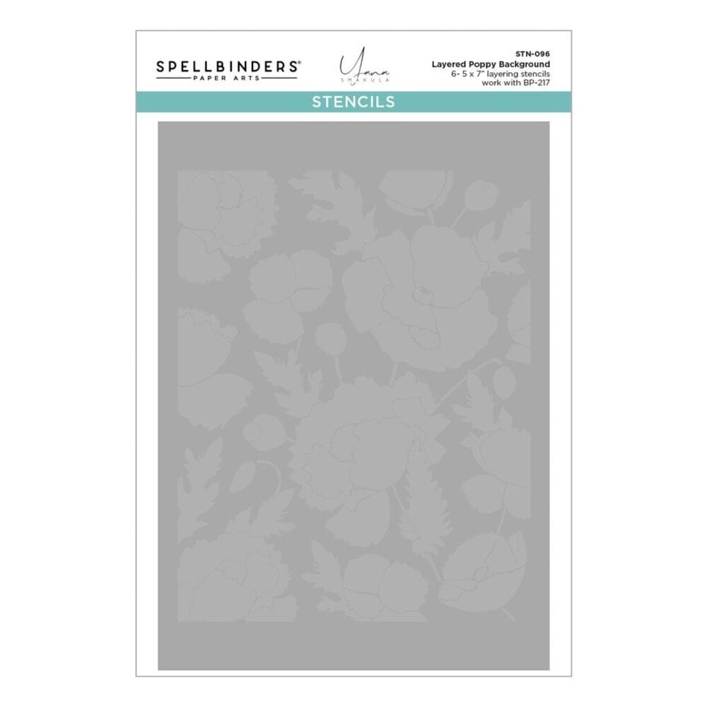 Spellbinders Yana's Poppies Poppy Background Press Plate & Stencil Bundle (BD-0885) Spellbinders Yana's Poppies Poppy Background Press Plate & Stencil Bundle (BD-0885)