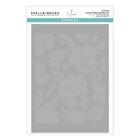 Spellbinders Yana's Poppies Poppy Background Press Plate & Stencil Bundle (BD-0885) Spellbinders Yana's Poppies Poppy Background Press Plate & Stencil Bundle (BD-0885)