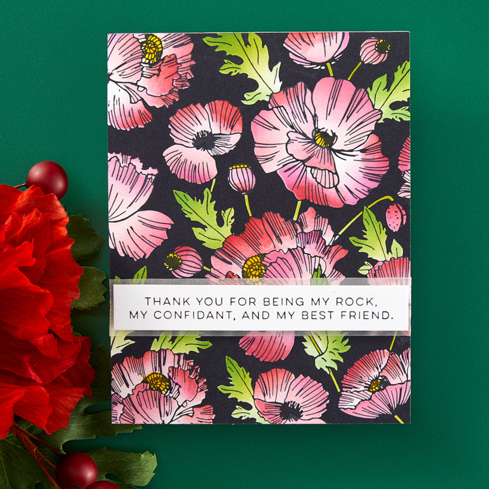 Spellbinders Yana's Poppies Poppy Background Press Plate & Stencil Bundle (BD-0885) Spellbinders Yana's Poppies Poppy Background Press Plate & Stencil Bundle (BD-0885)