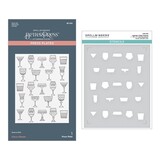 Spellbinders Happy Hour Layered Classy Glasses Press Plate & Stencil Bundle (BD-0882)