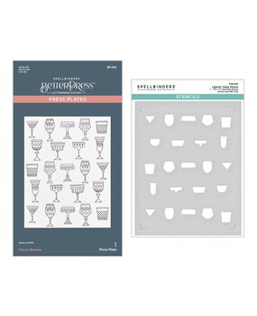 Spellbinders Happy Hour Layered Classy Glasses Press Plate & Stencil Bundle (BD-0882) Spellbinders Happy Hour Layered Classy Glasses Press Plate & Stencil Bundle (BD-0882)