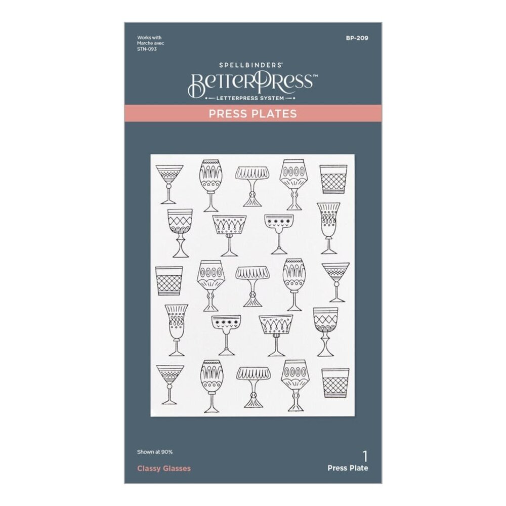 Spellbinders Happy Hour Layered Classy Glasses Press Plate & Stencil Bundle (BD-0882) Spellbinders Happy Hour Layered Classy Glasses Press Plate & Stencil Bundle (BD-0882)
