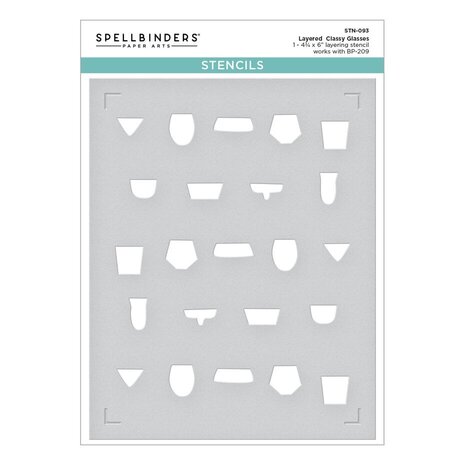 Spellbinders Happy Hour Layered Classy Glasses Press Plate & Stencil Bundle (BD-0882) Spellbinders Happy Hour Layered Classy Glasses Press Plate & Stencil Bundle (BD-0882)