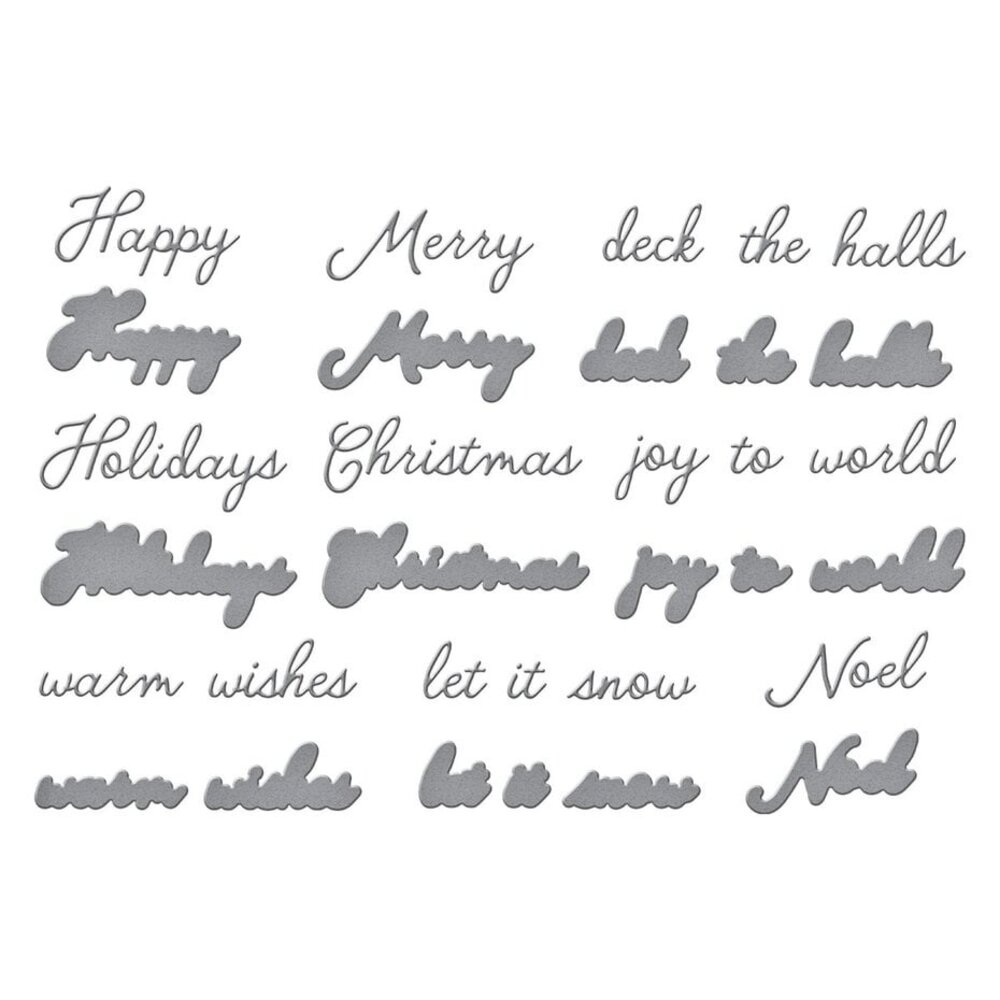 Spellbinders Let it Snow Handwritten Holiday Sentiments Dies (S5-654)