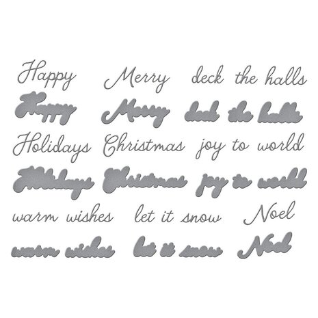 Spellbinders Let it Snow Handwritten Holiday Sentiments Dies (S5-654)