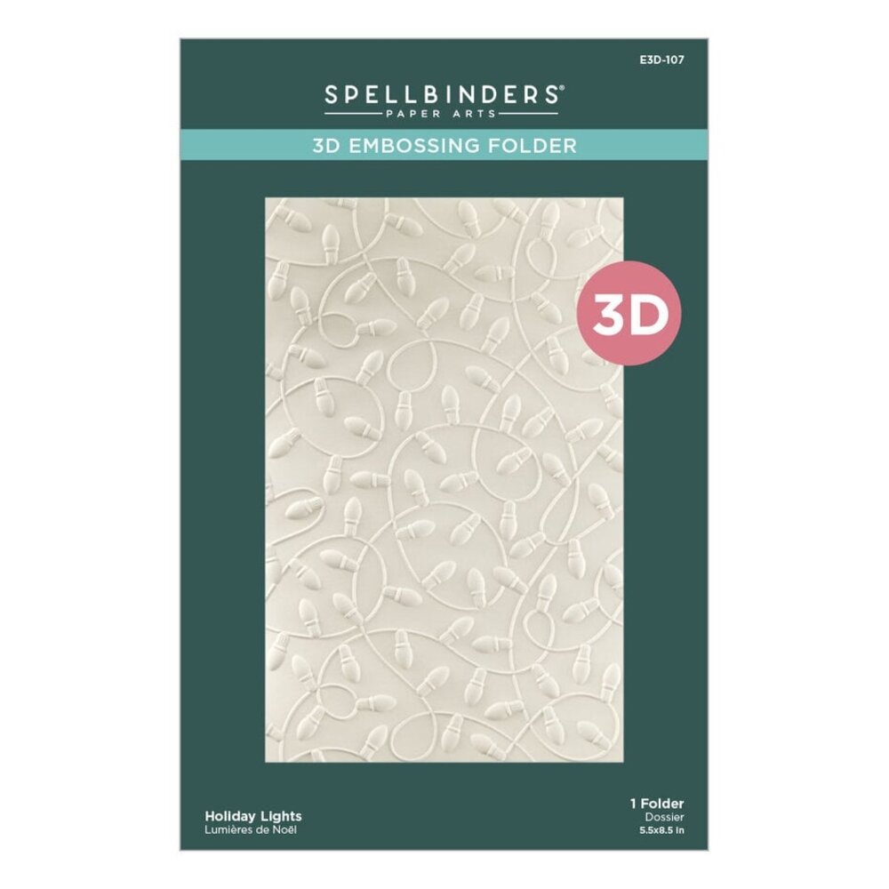 Spellbinders Dancin' Christmas Holiday Lights 3D Embossing Folder (E3D-107)