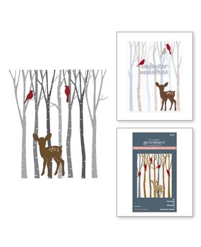 Spellbinders Dancin' Christmas Birch Trees Registration Press Plates & Die Set (BPR-015)