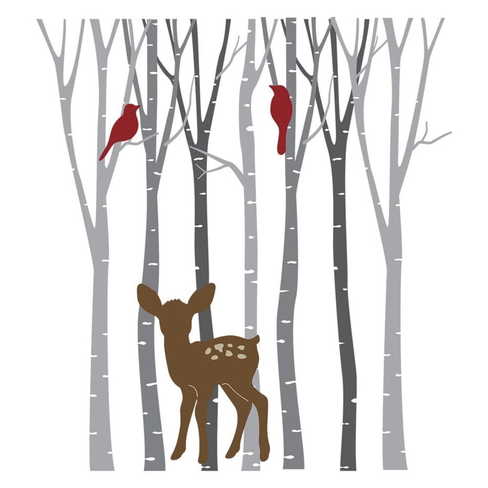 Spellbinders Dancin' Christmas Birch Trees Registration Press Plates & Die Set (BPR-015)