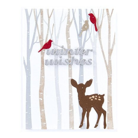 Spellbinders Dancin' Christmas Birch Trees Registration Press Plates & Die Set (BPR-015)