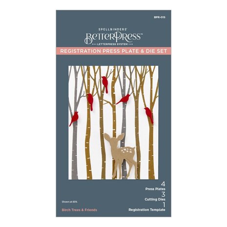 Spellbinders Dancin' Christmas Birch Trees Registration Press Plates & Die Set (BPR-015)