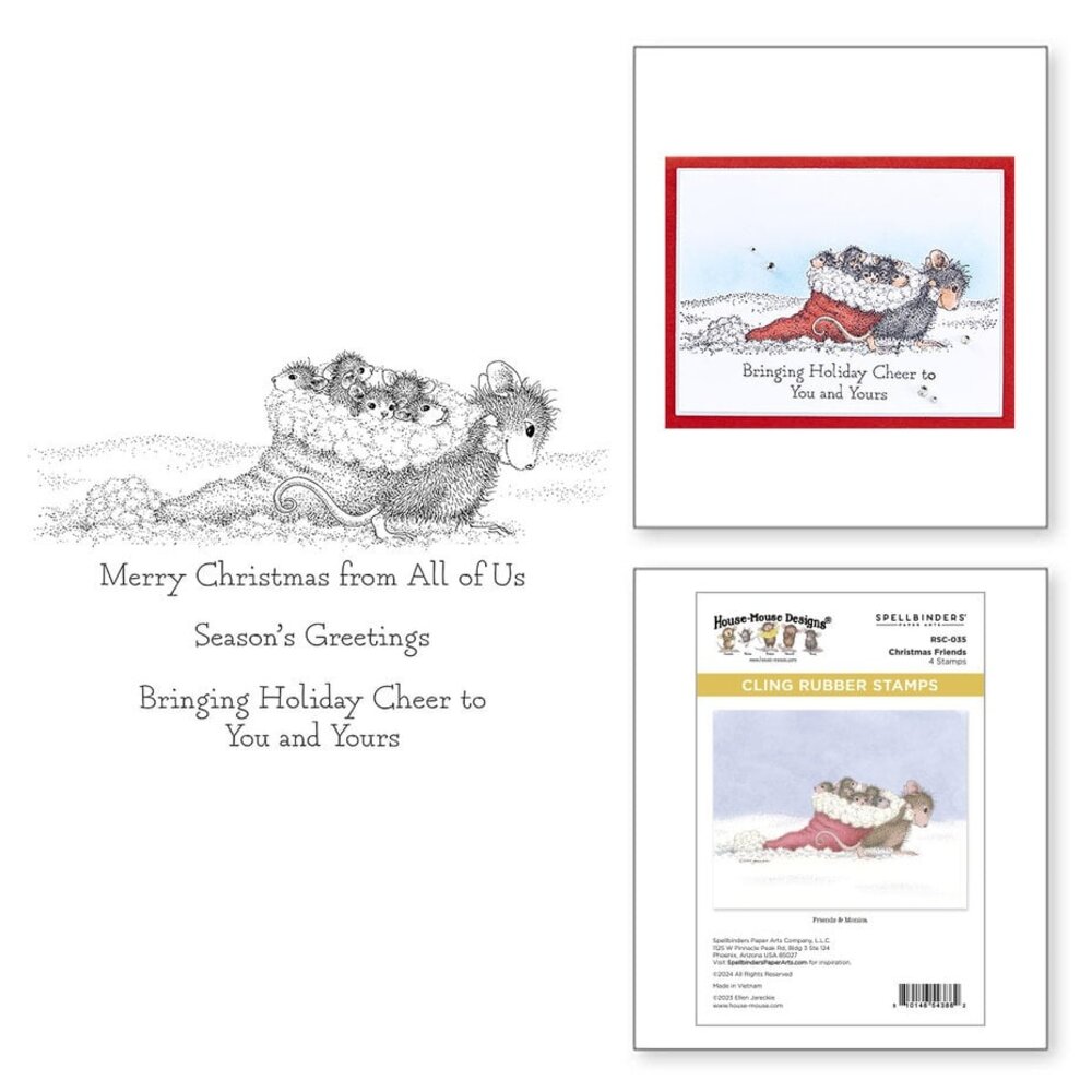 Spellbinders House-Mouse Designs Christmas Friends Cling Rubber Stamp (RSC-035)