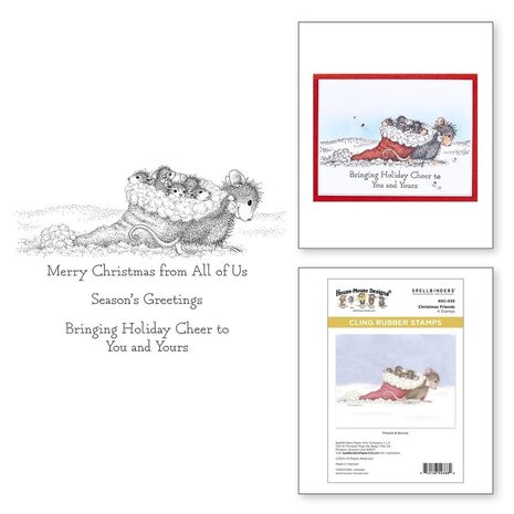 Spellbinders House-Mouse Designs Christmas Friends Cling Rubber Stamp (RSC-035)
