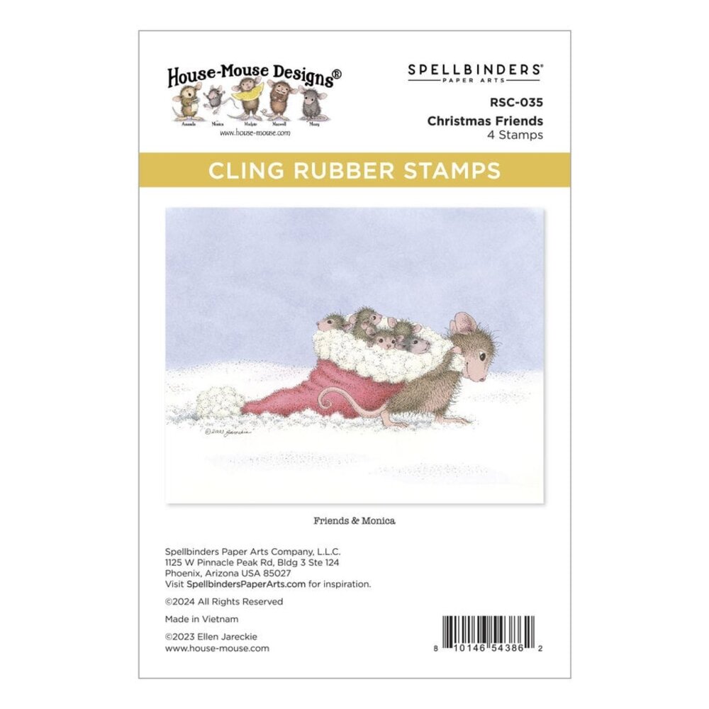 Spellbinders House-Mouse Designs Christmas Friends Cling Rubber Stamp (RSC-035)