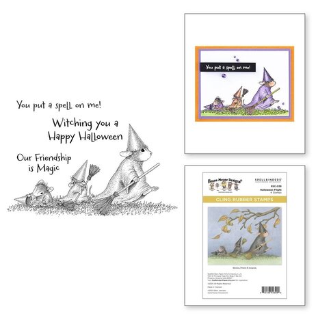 Spellbinders House-Mouse Designs Halloween Flight Cling Rubber Stamp (RSC-039)