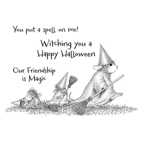 Spellbinders House-Mouse Designs Halloween Flight Cling Rubber Stamp (RSC-039)