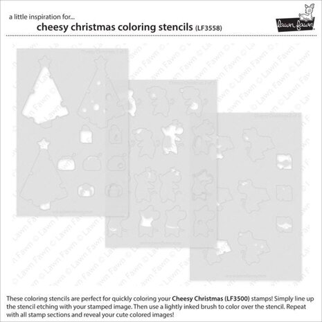 Lawn Fawn Cheesy Christmas Coloring Stencils (LF3558)