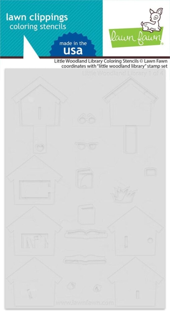 Lawn Fawn Little Woodland Library Coloring Stencils (LF3560) Lawn Fawn Little Woodland Library Coloring Stencils (LF3560)