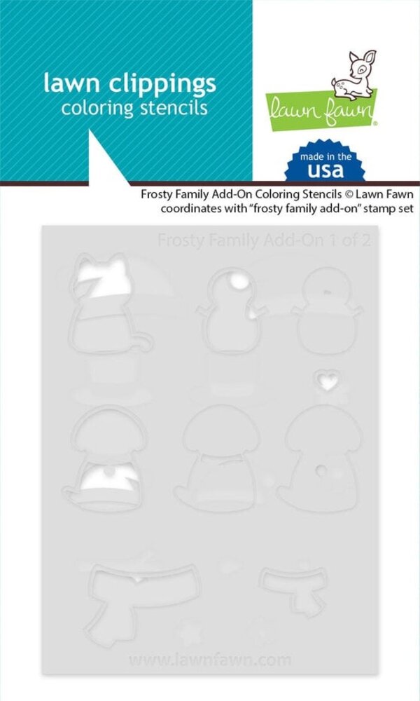 Lawn Fawn Frosty Family Add-On Coloring Stencils (LF3564) Lawn Fawn Frosty Family Add-On Coloring Stencils (LF3564)