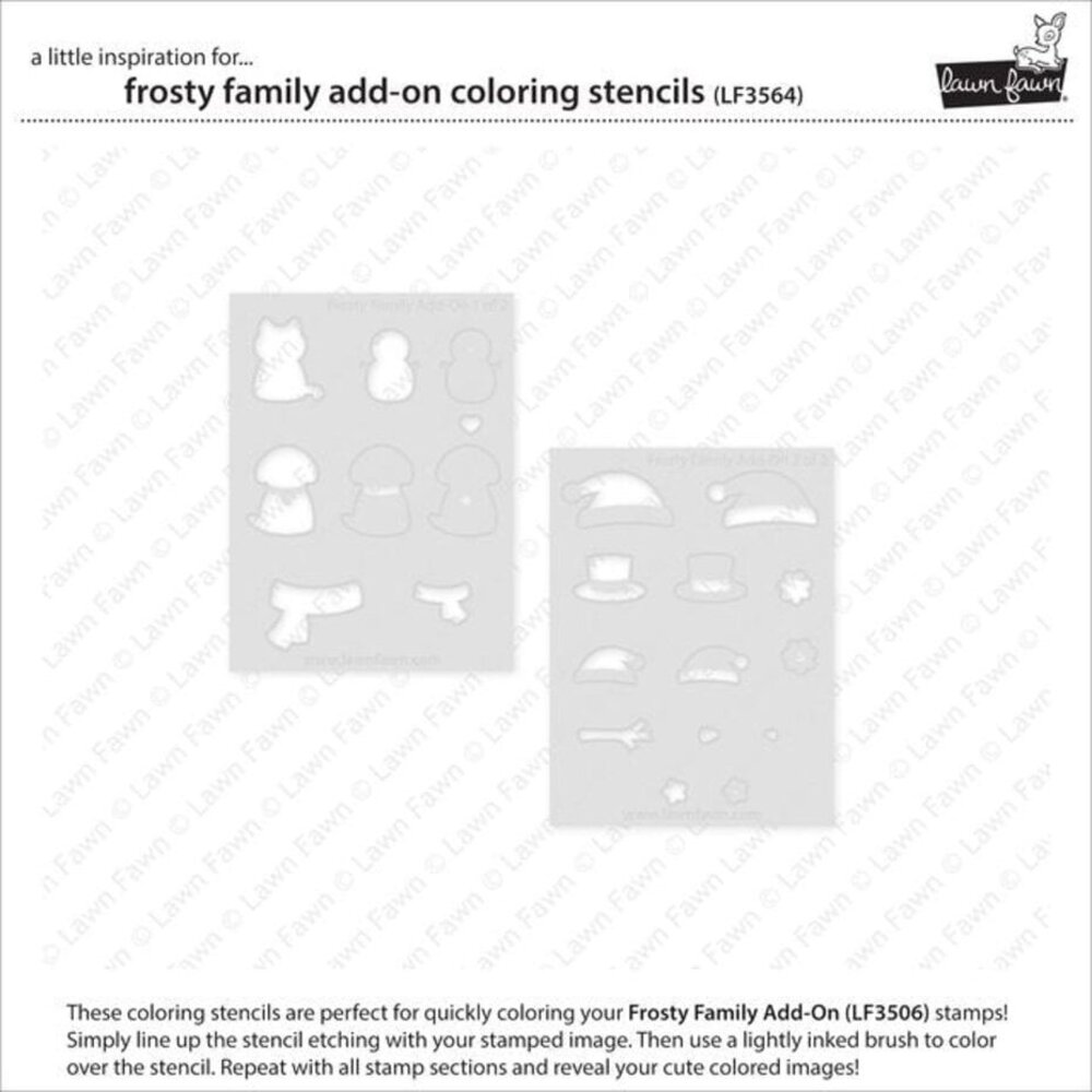 Lawn Fawn Frosty Family Add-On Coloring Stencils (LF3564) Lawn Fawn Frosty Family Add-On Coloring Stencils (LF3564)