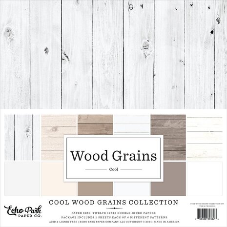 Echo Park Cool Wood Grains 12x12 Inch Collection Kit (CWG389016)