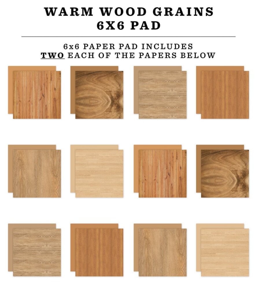 Echo Park Warm Wood Grains 6x6 Inch Paper Pad (WWG390023)