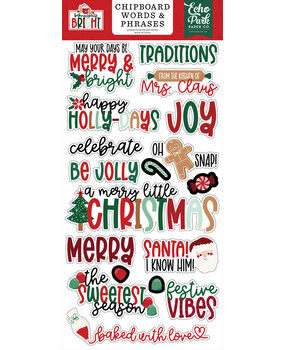 Echo Park Baking Spirits Bright 6x13 Inch Chipboard Word & Phrases (BSB388022)* Echo Park Baking Spirits Bright 6x13 Inch Chipboard Word & Phrases (BSB388022)*