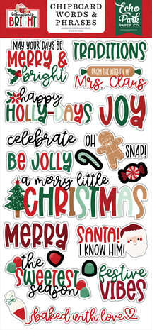 Echo Park Baking Spirits Bright 6x13 Inch Chipboard Word & Phrases (BSB388022) Echo Park Baking Spirits Bright 6x13 Inch Chipboard Word & Phrases (BSB388022)