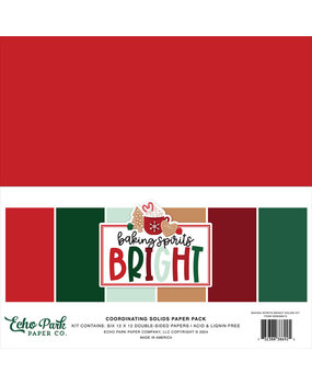 Echo Park Baking Spirits Bright 12x12 Inch Coordinating Solids Paper Pack (BSB388015)