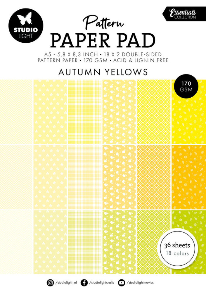 Studio Light Essentials Autumn Yellow A5 Pattern Paper Pad (SL-ES-PPP233)