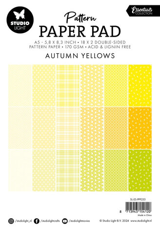 Studio Light Essentials Autumn Yellow A5 Pattern Paper Pad (SL-ES-PPP233)