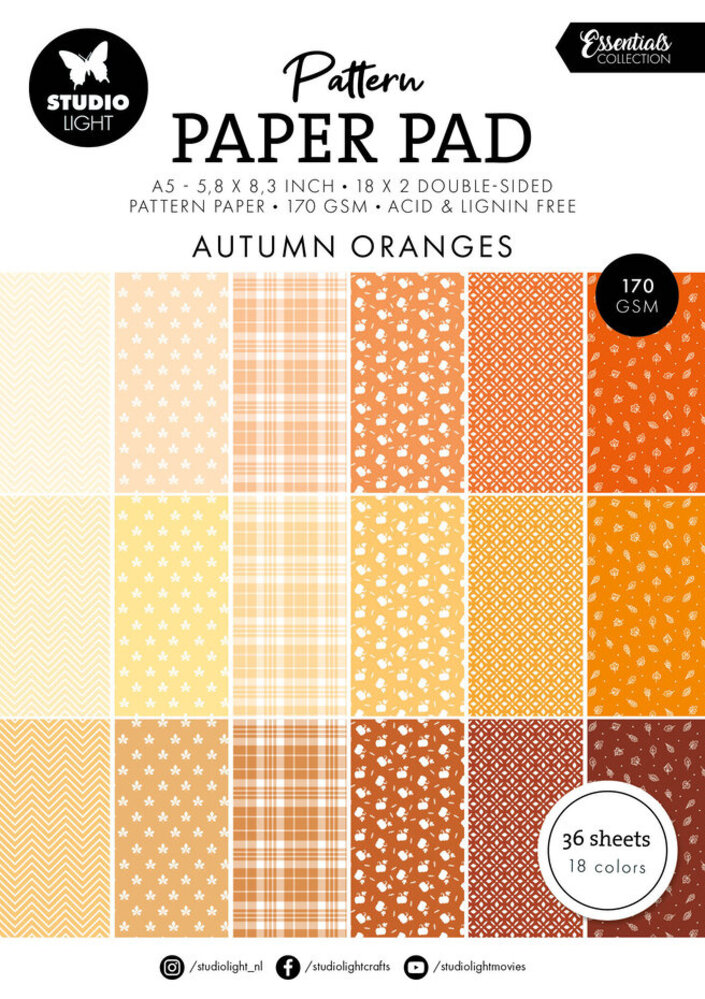 Studio Light Essentials Autumn Oranges A5 Pattern Paper Pad (SL-ES-PPP234)