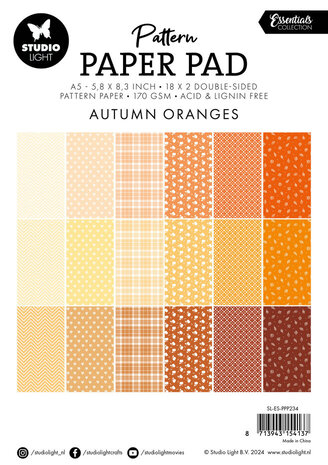 Studio Light Essentials Autumn Oranges A5 Pattern Paper Pad (SL-ES-PPP234)