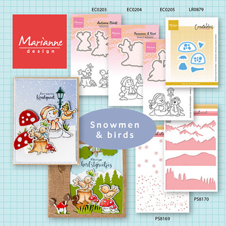 Marianne Design Eline's Animals Stamp & Die Snowman & Penguin (EC0205) Marianne Design Eline's Animals Stamp & Die Snowman & Penguin (EC0205)