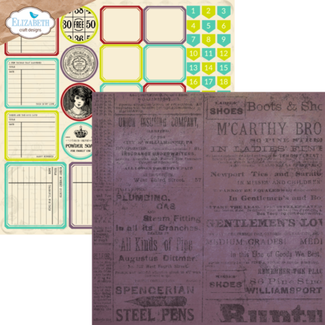 Elizabeth Craft Designs La Dolce Vita 12x12 Inch Patterned Cardstock Paper (C026)