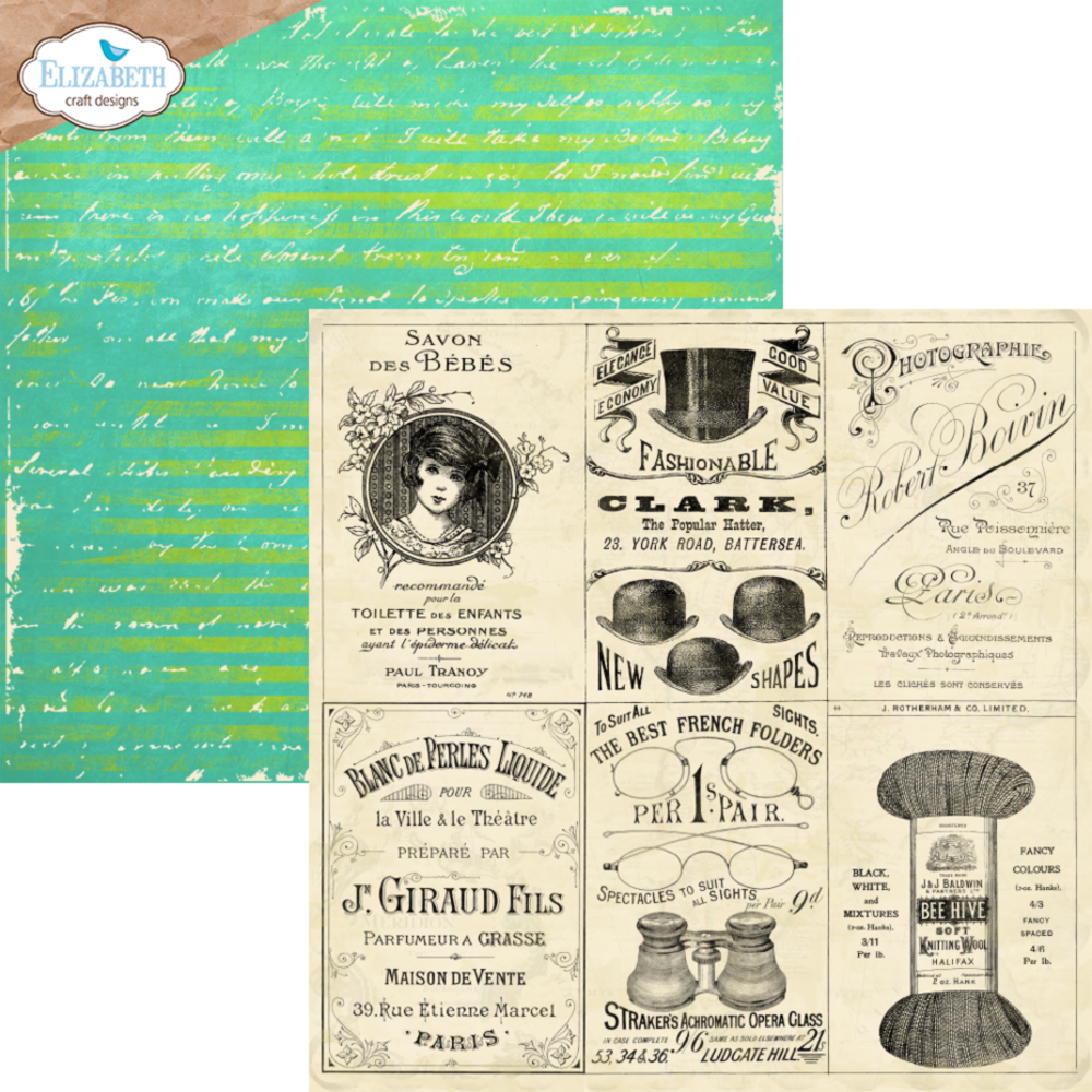 Elizabeth Craft Designs La Dolce Vita 12x12 Inch Patterned Cardstock Paper (C026)