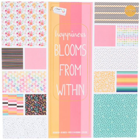 Craft Sensations Happiness Blooms From Within 12x12 Inch Paper Pad (CR9016/24A) Craft Sensations Happiness Blooms From Within 12x12 Inch Paper Pad (CR9016/24A)