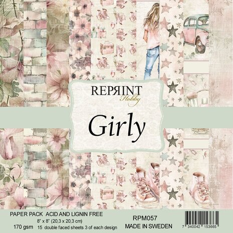 Reprint Girly 8x8 Inch Paper Pack (RPM057)