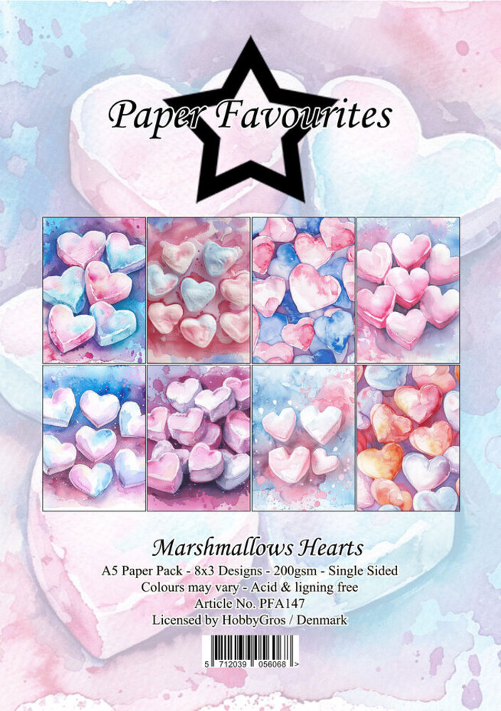 Paper Favourites Marshmallows Hearts A5 Paper Pack (PFA147) Paper Favourites Marshmallows Hearts A5 Paper Pack (PFA147)