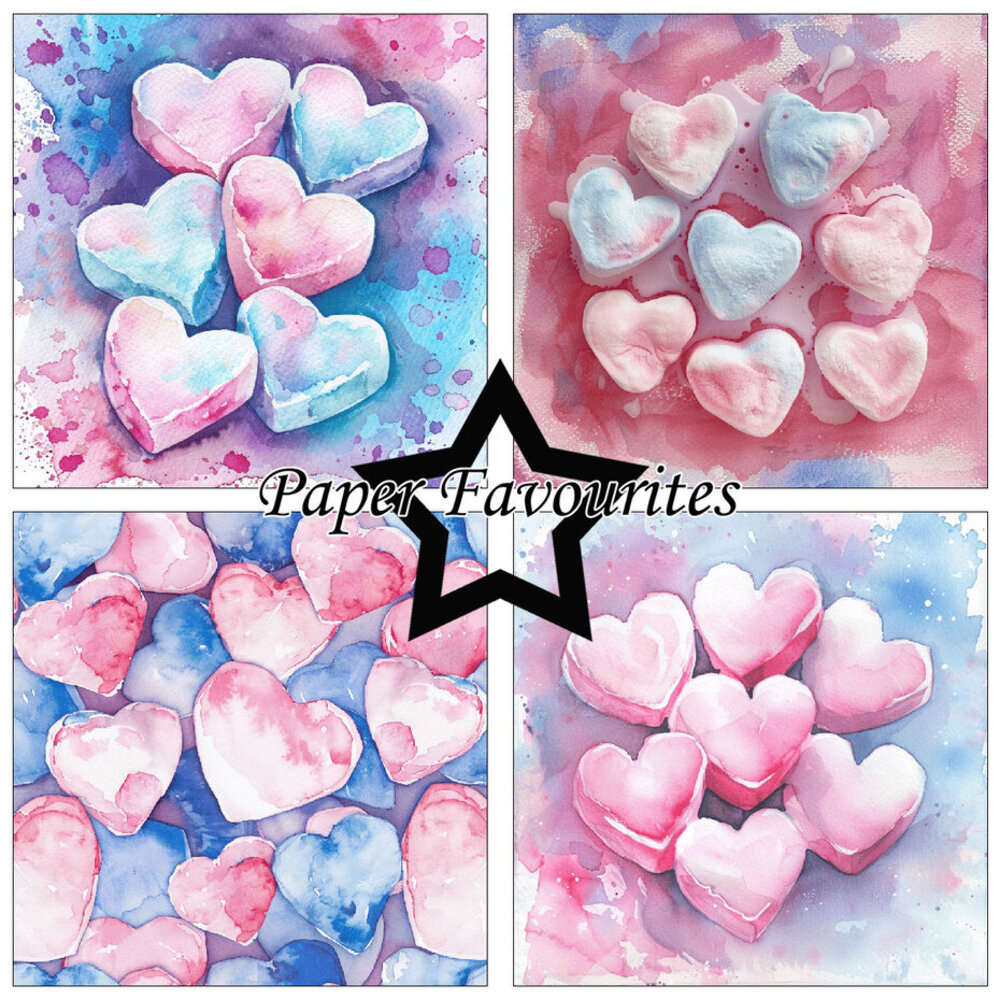 Paper Favourites Marshmallows Hearts 6x6 Inch Paper Pack (PF506) Paper Favourites Marshmallows Hearts 6x6 Inch Paper Pack (PF506)