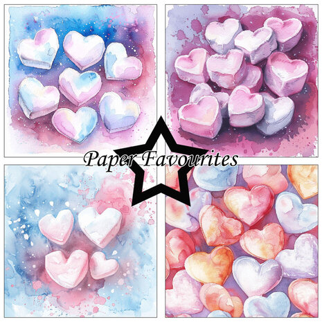 Paper Favourites Marshmallows Hearts 6x6 Inch Paper Pack (PF506) Paper Favourites Marshmallows Hearts 6x6 Inch Paper Pack (PF506)