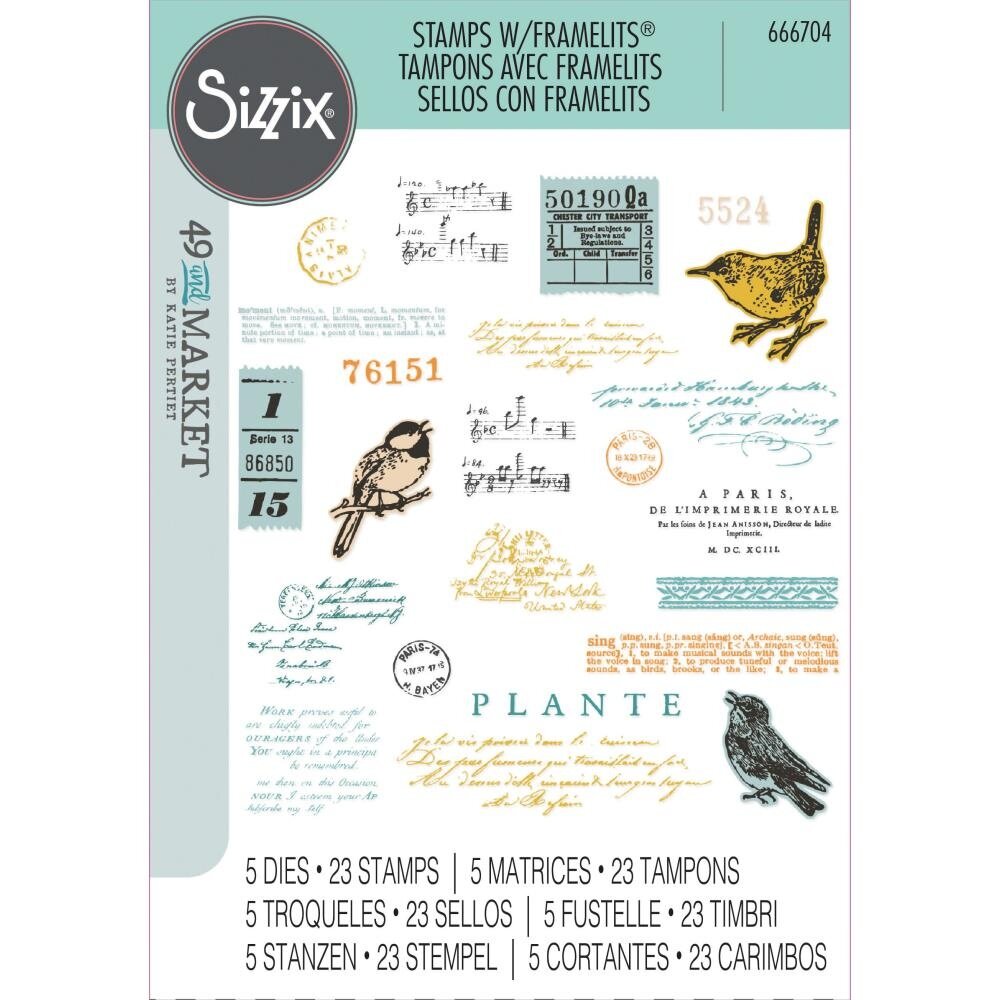 Sizzix Clear Stamps with Framelits Bird Song (666704) Sizzix Clear Stamps with Framelits Bird Song (666704)