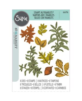Sizzix Clear Stamps with Framelits Forever Leaves (666706) Sizzix Clear Stamps with Framelits Forever Leaves (666706)