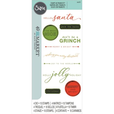 Sizzix Clear Stamps with Framelits Jolly Sentiments (666707) Sizzix Clear Stamps with Framelits Jolly Sentiments (666707)