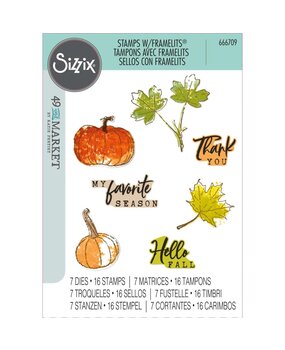 Sizzix Clear Stamps with Framelits Pencil Line Harvest (666709) Sizzix Clear Stamps with Framelits Pencil Line Harvest (666709)