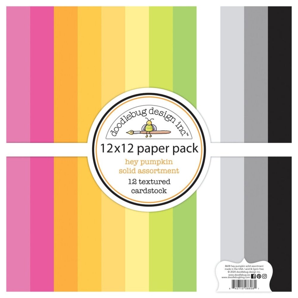 Doodlebug Design Inc. Hey Pumpkin 12x12 Inch Textured Cardstock Solid Paper Pack (8608) Doodlebug Design Inc. Hey Pumpkin 12x12 Inch Textured Cardstock Solid Paper Pack (8608)