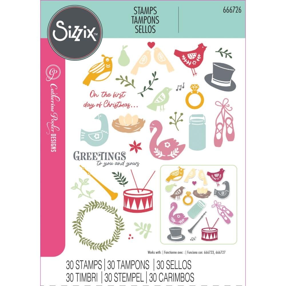 Sizzix Clear Stamps 12 Days of Christmas (666726) Sizzix Clear Stamps 12 Days of Christmas (666726)