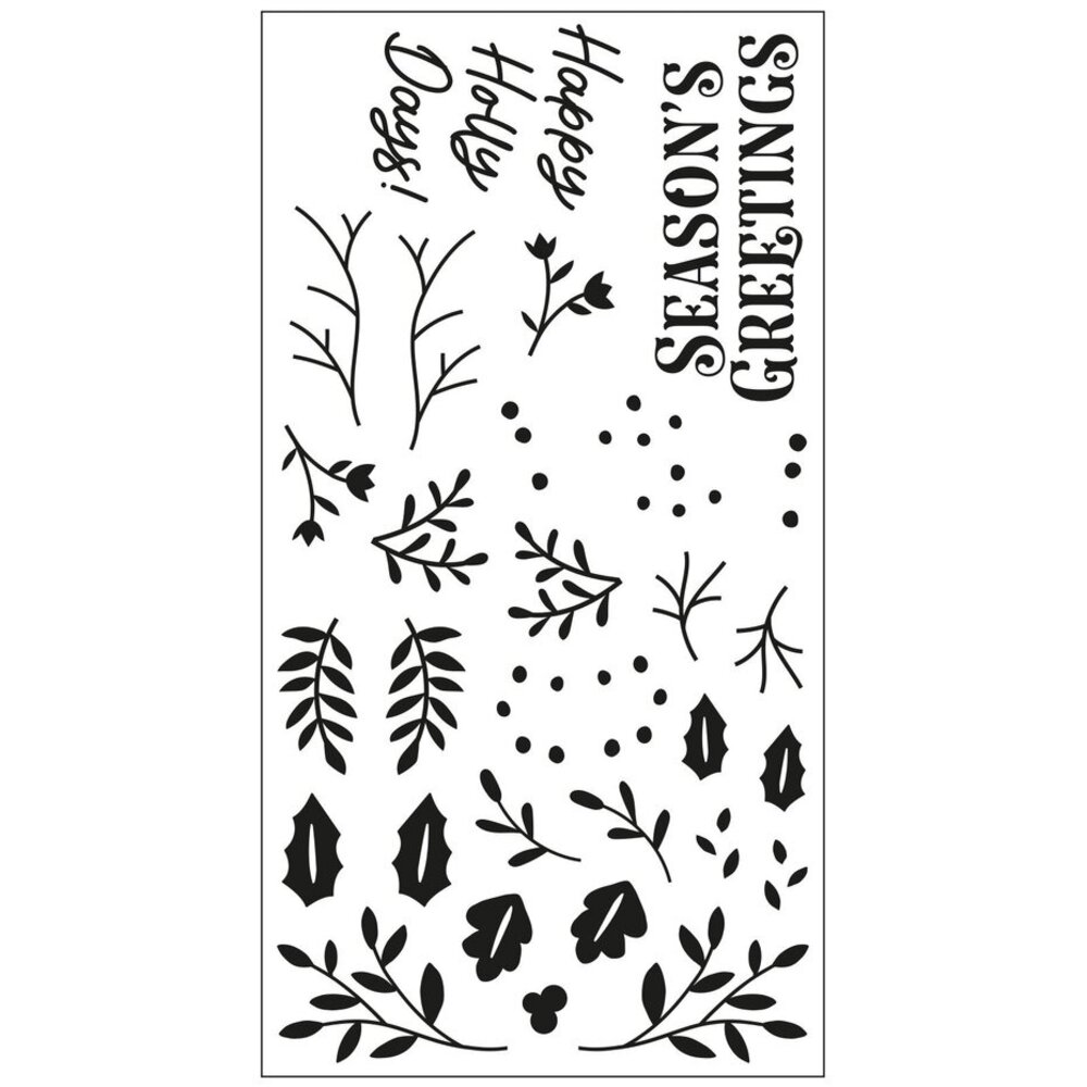 Sizzix Clear Stamps Happy Holly Days (666729) Sizzix Clear Stamps Happy Holly Days (666729)
